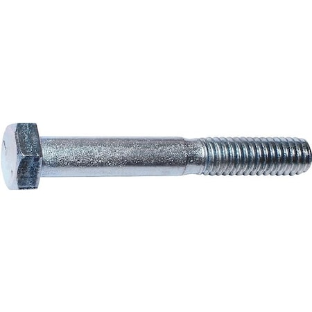 Grade 5, 5/16-18 Hex Head Cap Screw, Zinc Plated Steel, 2-1/2 In L